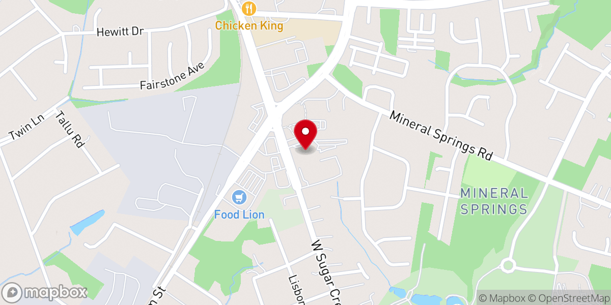 Map showing location of Ebenezer Baptist Church