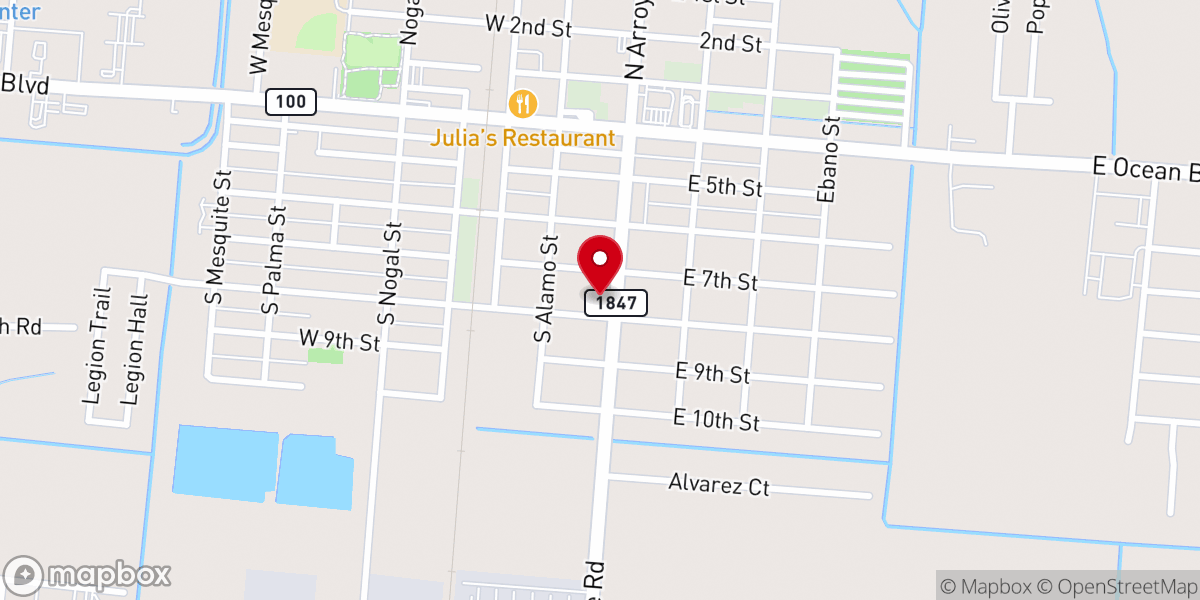 Map showing location of Los Fresnos United Methodist Church