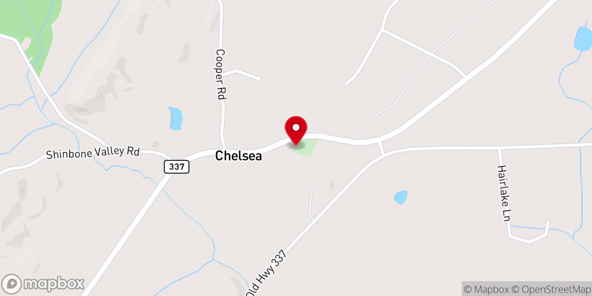 Map showing location of Chelsea Baptist Church