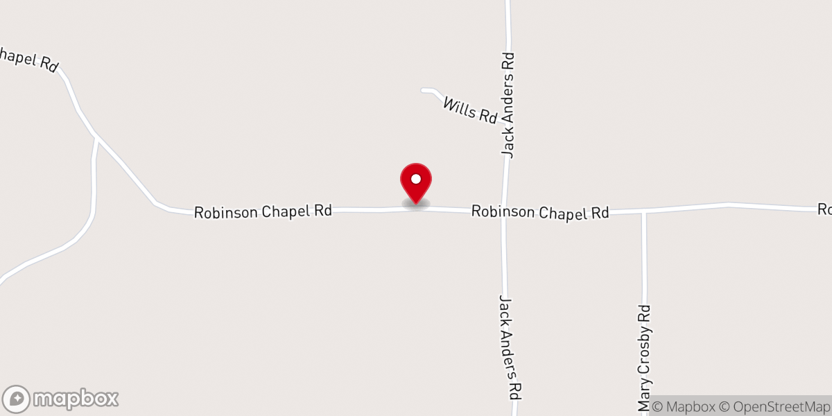 Map showing location of Robinson Chapel CME Church