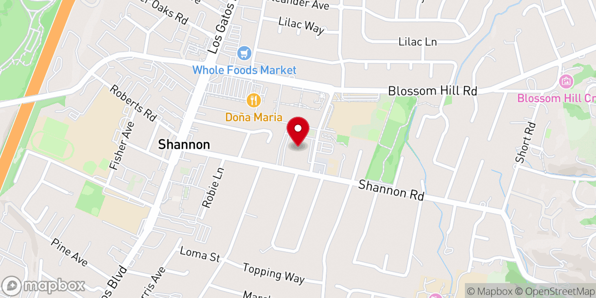 Map showing location of Presbyterian Church of Los Gatos