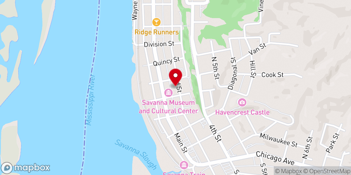 Map showing location of Assembly of God Church