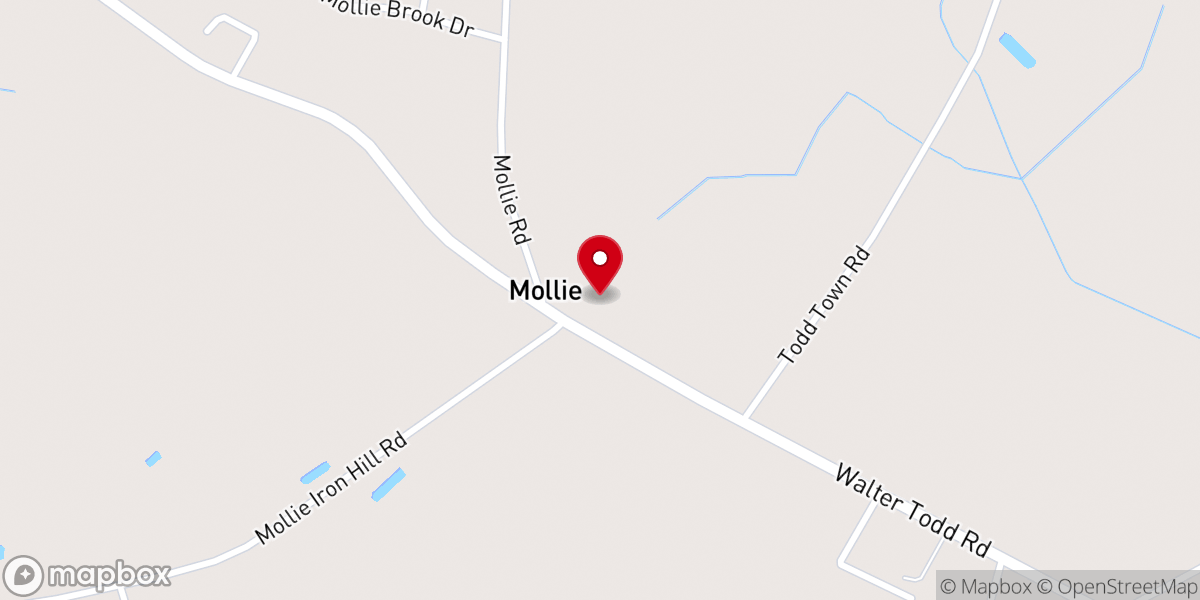 Map showing location of Sweet Home Baptist Church