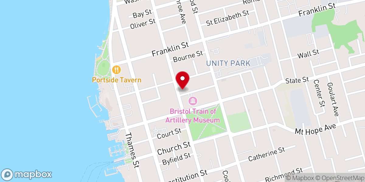 Map showing location of First Congregational Church
