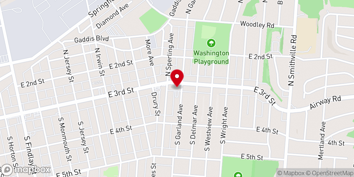 Map showing location of East Dayton Church of the Brethren