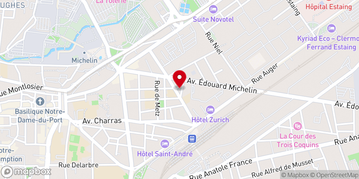 Map showing location of Eglise Nazareth Clermont Ferrand