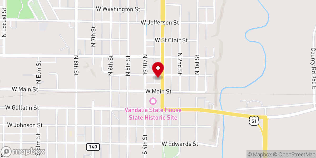 Map showing location of United Methodist Church