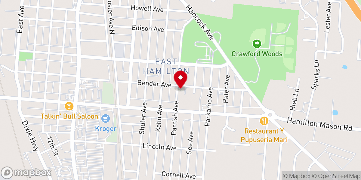 Map showing location of Zion United Baptist Church