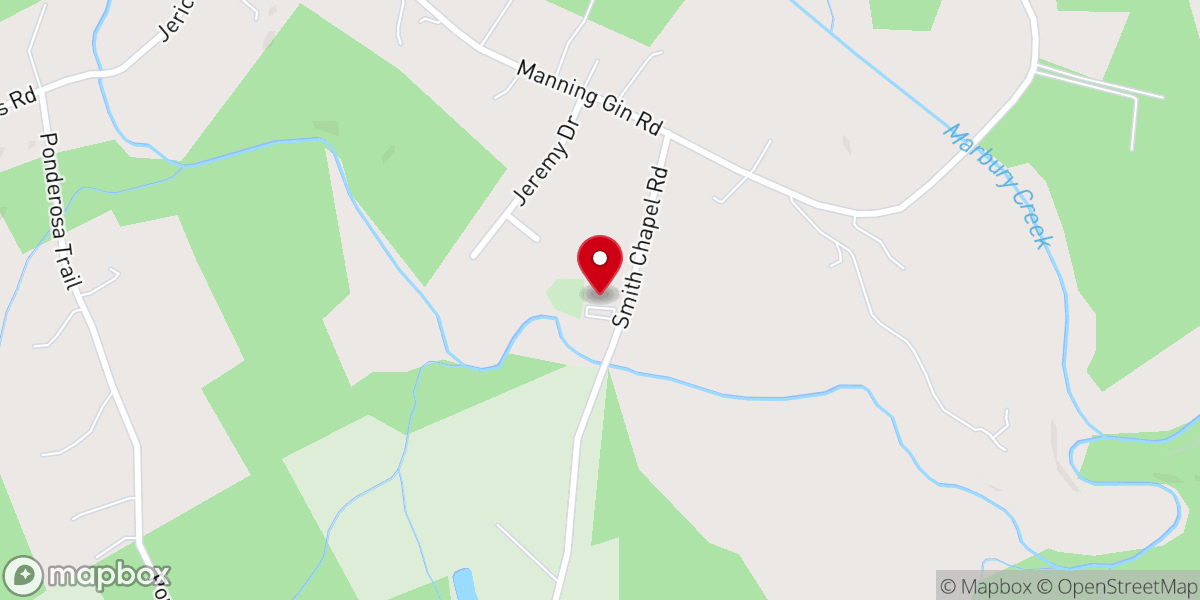 Map showing location of Smith Chapel Baptist Church
