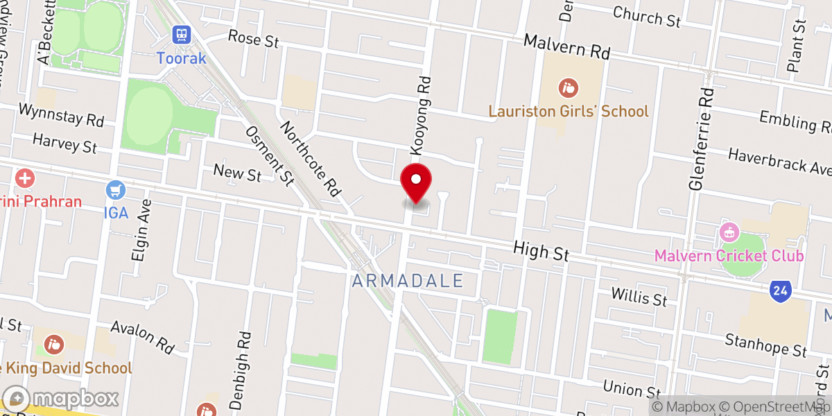 Map showing location of Armadale Baptist Church