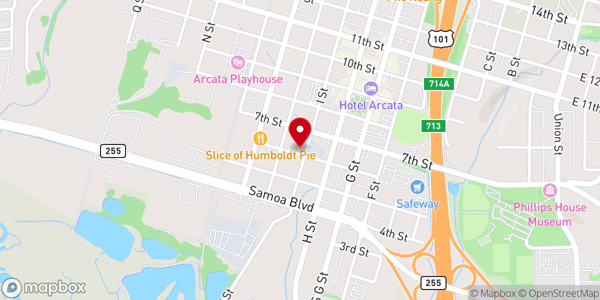 Map showing location of The Heart of Humboldt: The Cannabis Dispensary