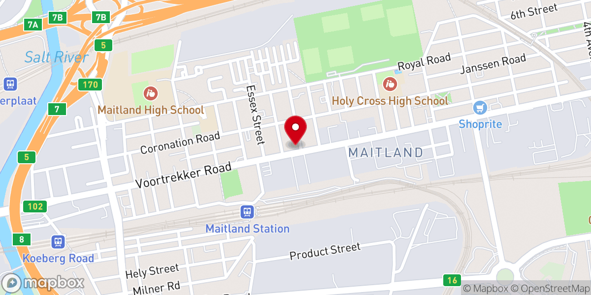 Map showing location of Bethel Pentecostal International Church