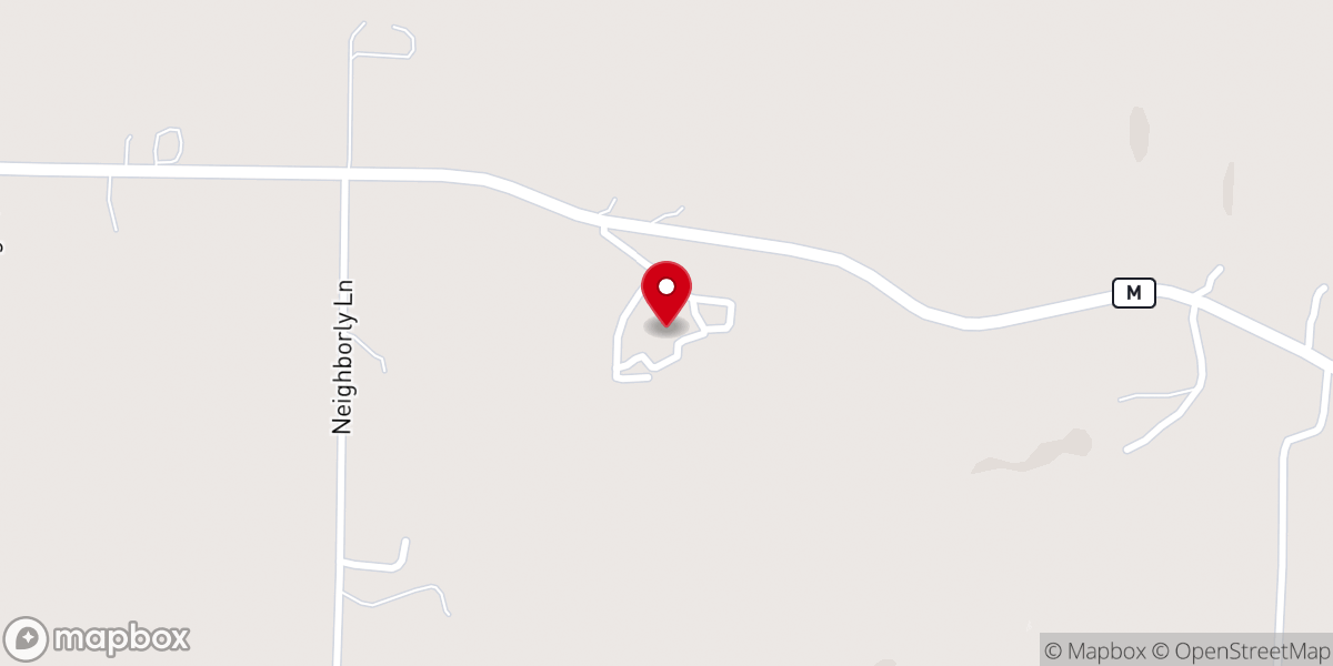 Map showing location of Missouri State Freewill Baptist Youth Camp