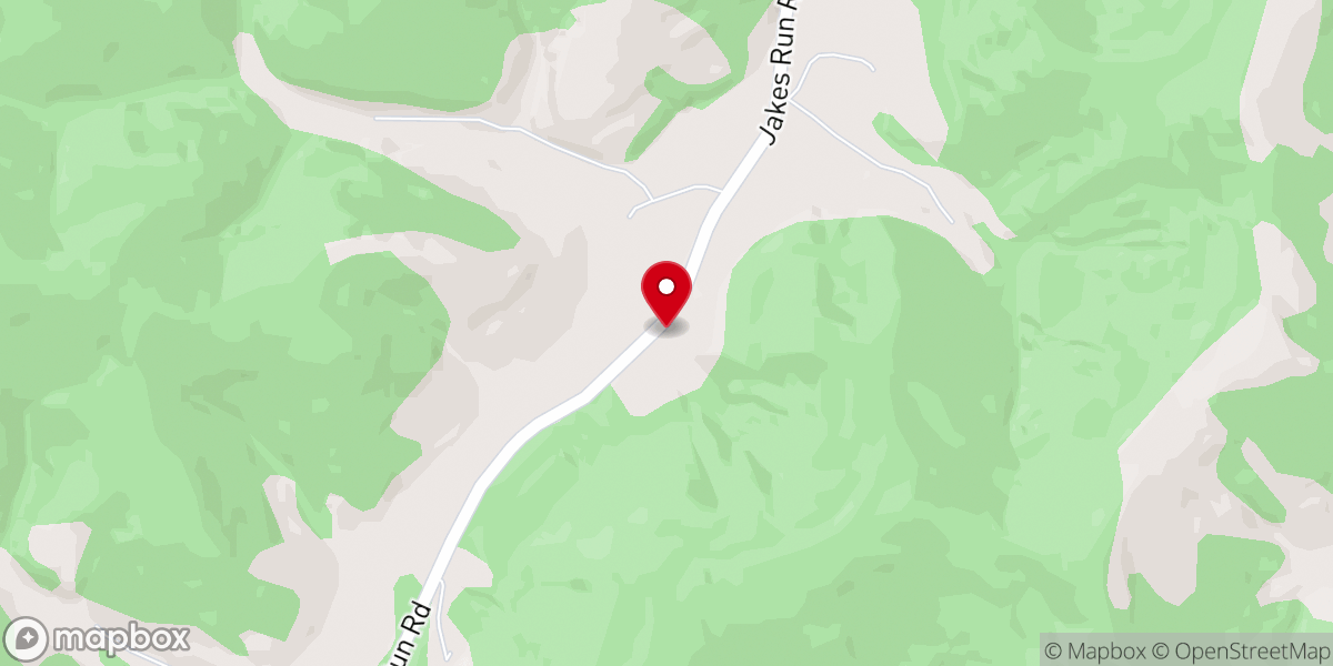 Map showing location of Jakes Run Assembly of God