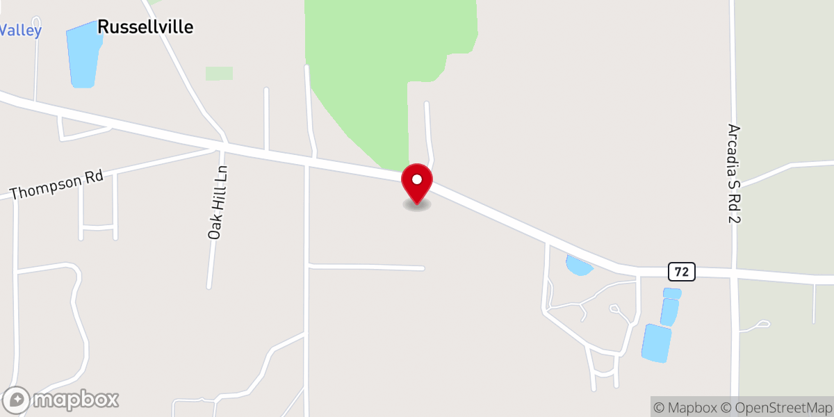 Map showing location of Arcadia Valley Assembly of God