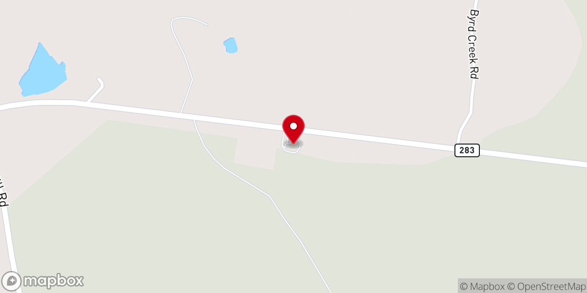 Map showing location of Cedar Spring Baptist Church