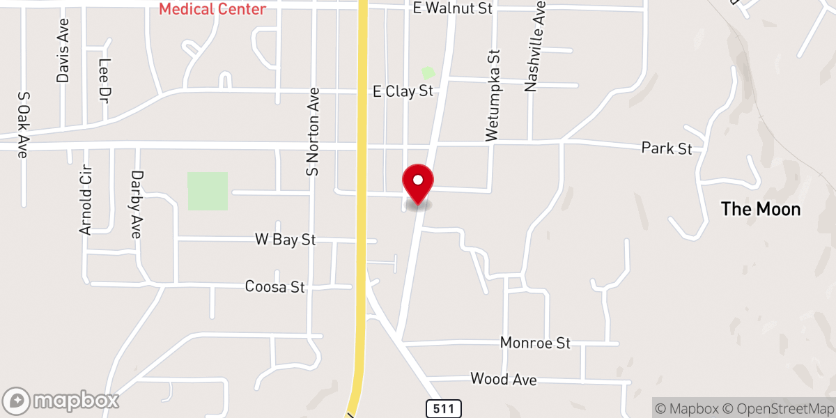 Map showing location of Saint Thomas United Methodist Church