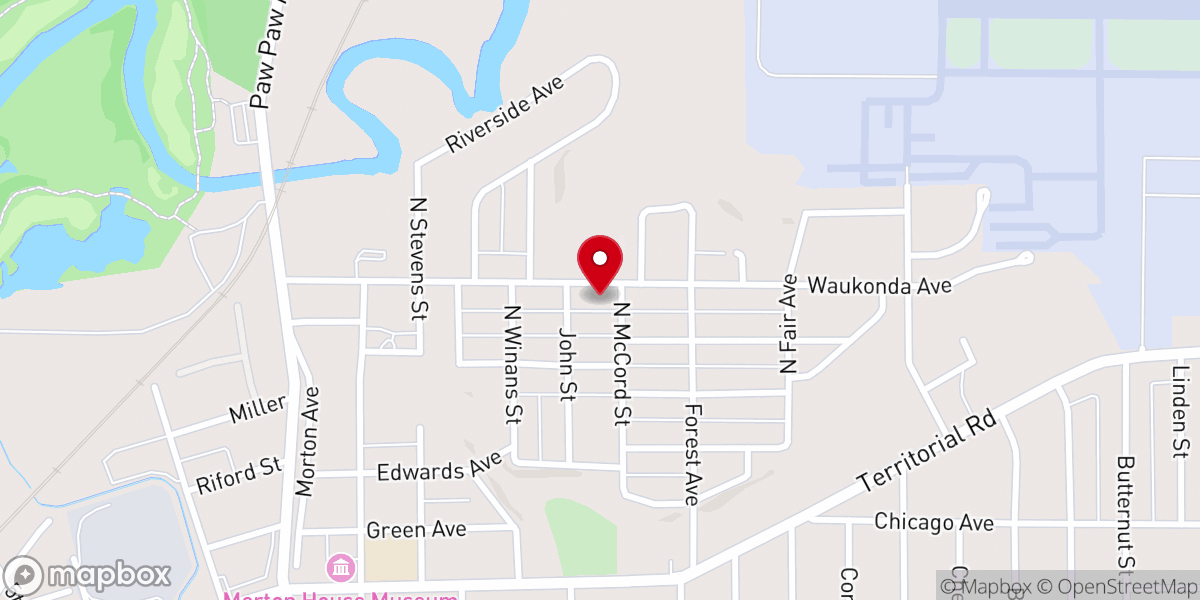 Map showing location of Martin Temple Church of God