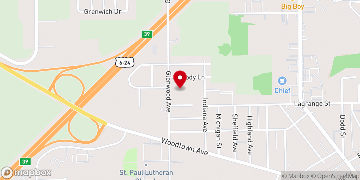Map showing location of St John the Evangelist Episcopal Church