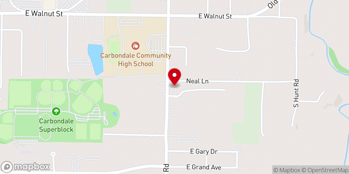 Map showing location of St John of Damascus Orthodox Mission of Carbondale