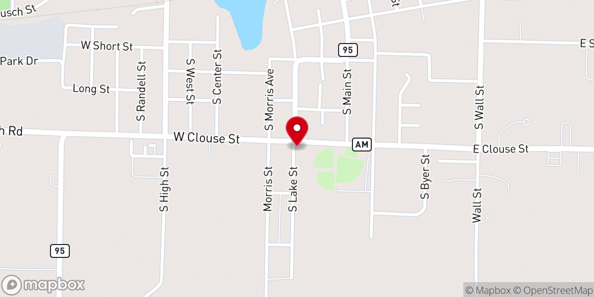 Map showing location of Southside Baptist Church