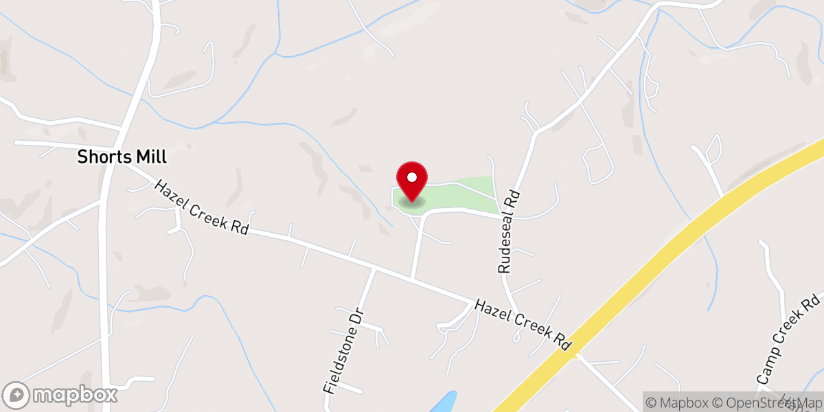 Map showing location of Hazel Creek Baptist Church