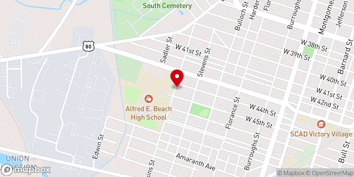Map showing location of First Nazareth Missionary Baptist Church
