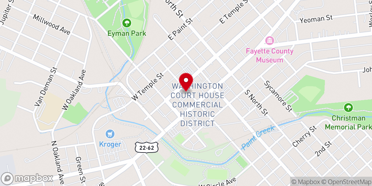 Map showing location of Assembly of God