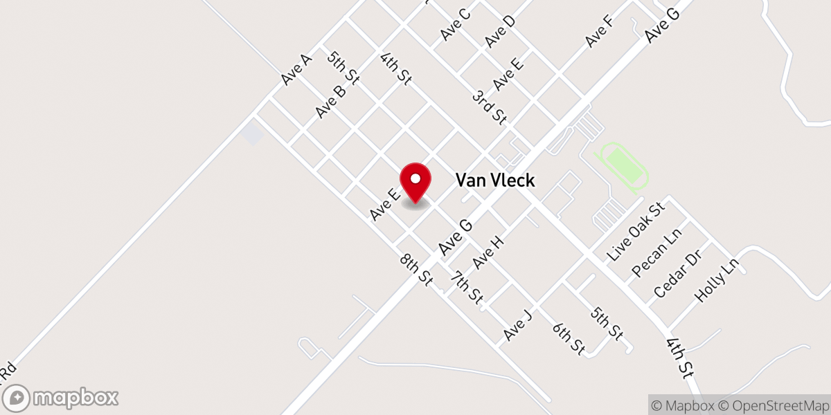 Map showing location of Van Vleck Community Center