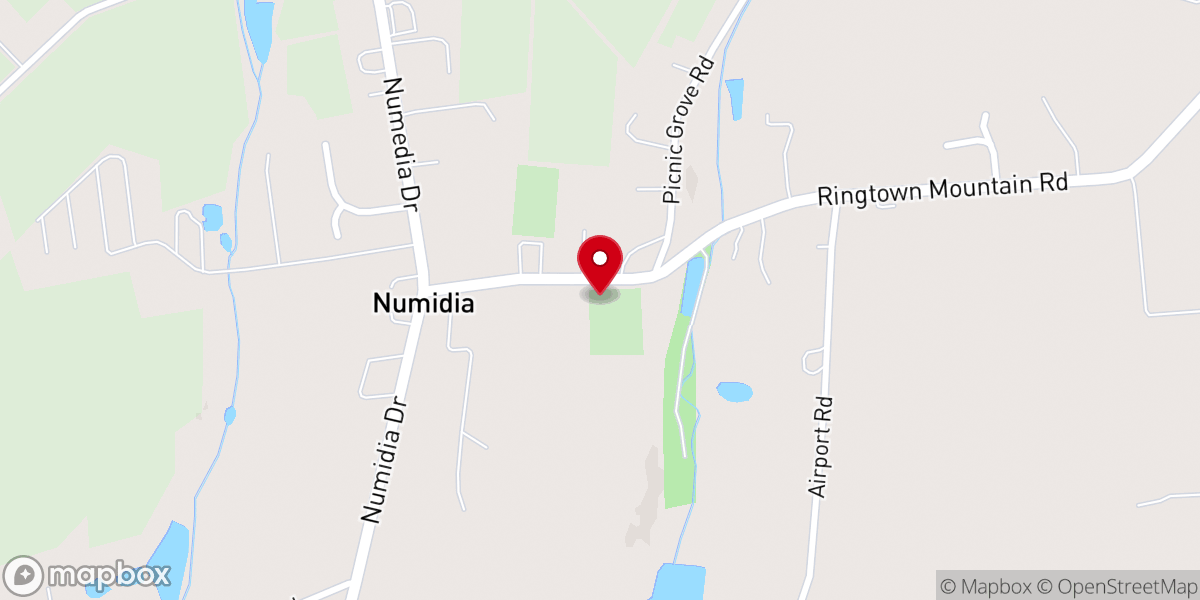 Map showing location of Numidia Valley Bible Fellowship