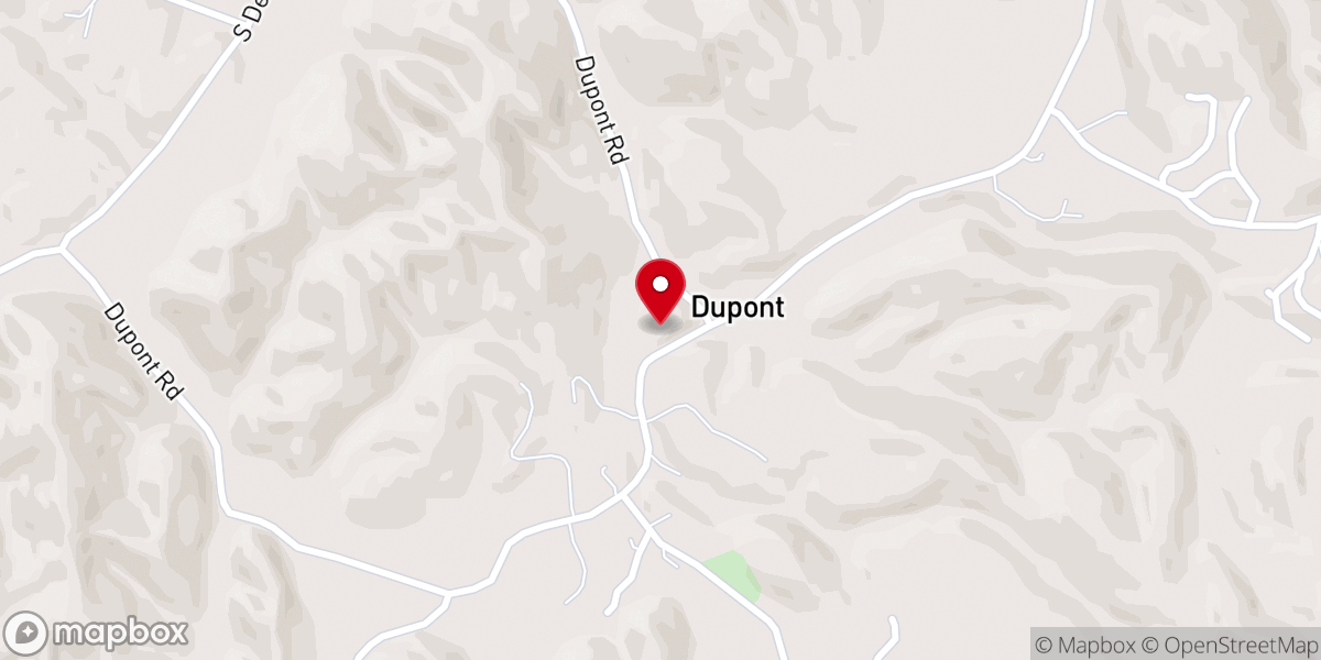 Map showing location of Dupont Baptist Church
