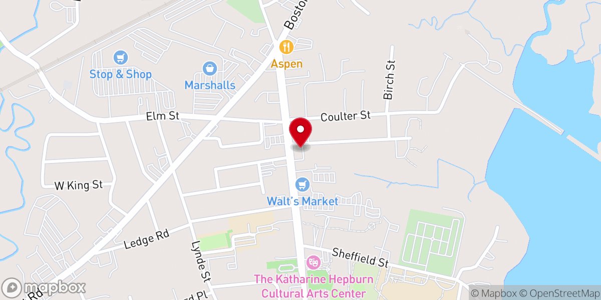 Map showing location of Saybrook Hardware Co.