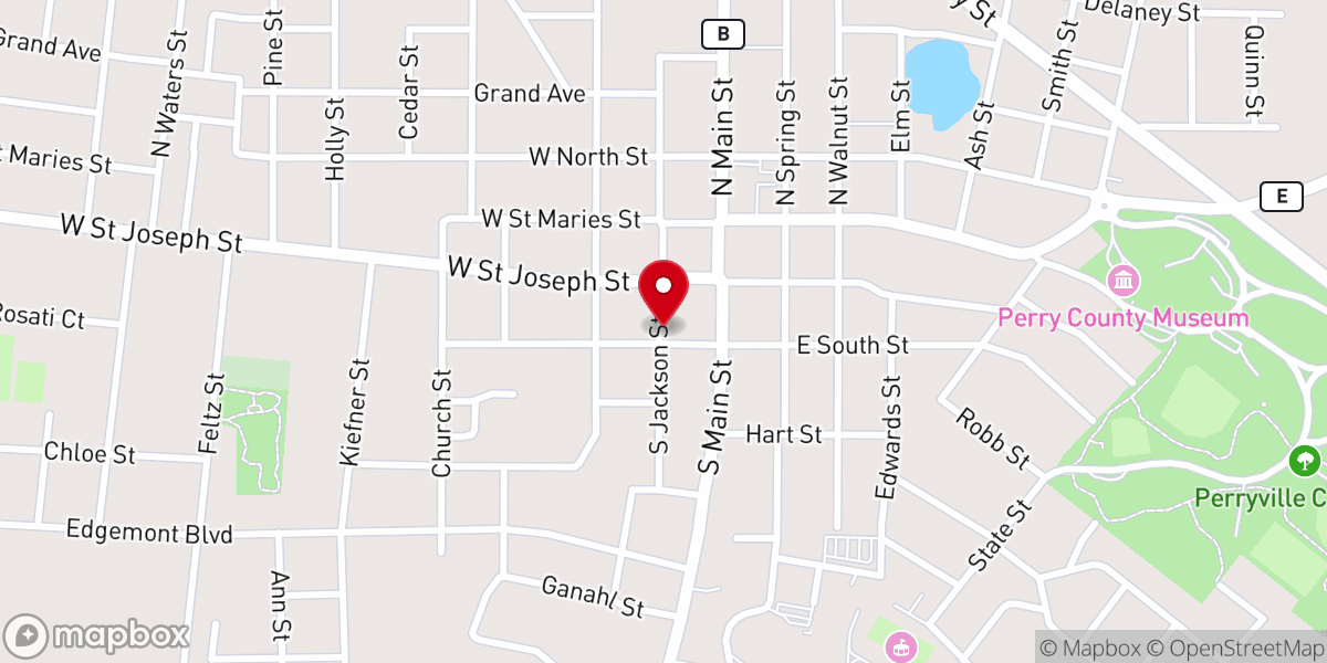 Map showing location of Glory Hill Lighthouse