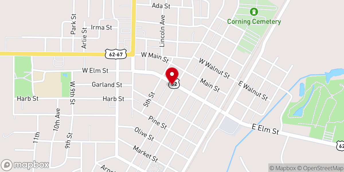 Map showing location of First Christian Church