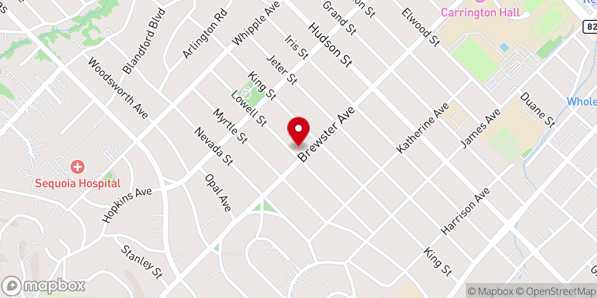 Map showing location of Unitarian Universalist Fellowship of Redwood City