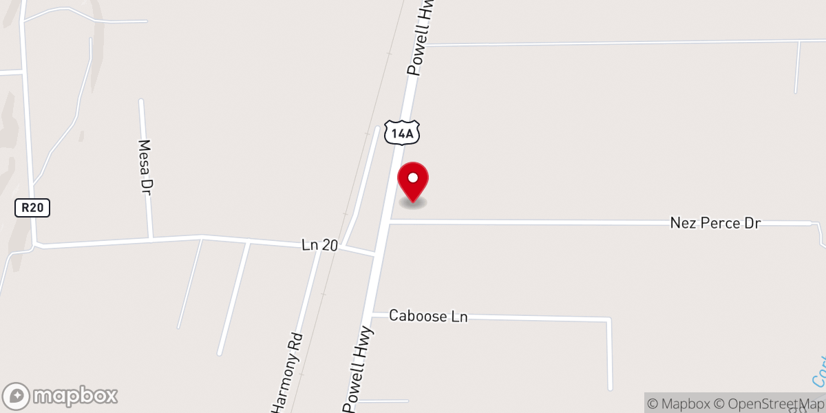 Map showing location of Pentecostals of Cody