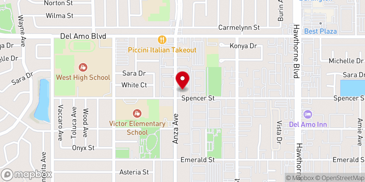 Map showing location of Anza Baptist Church