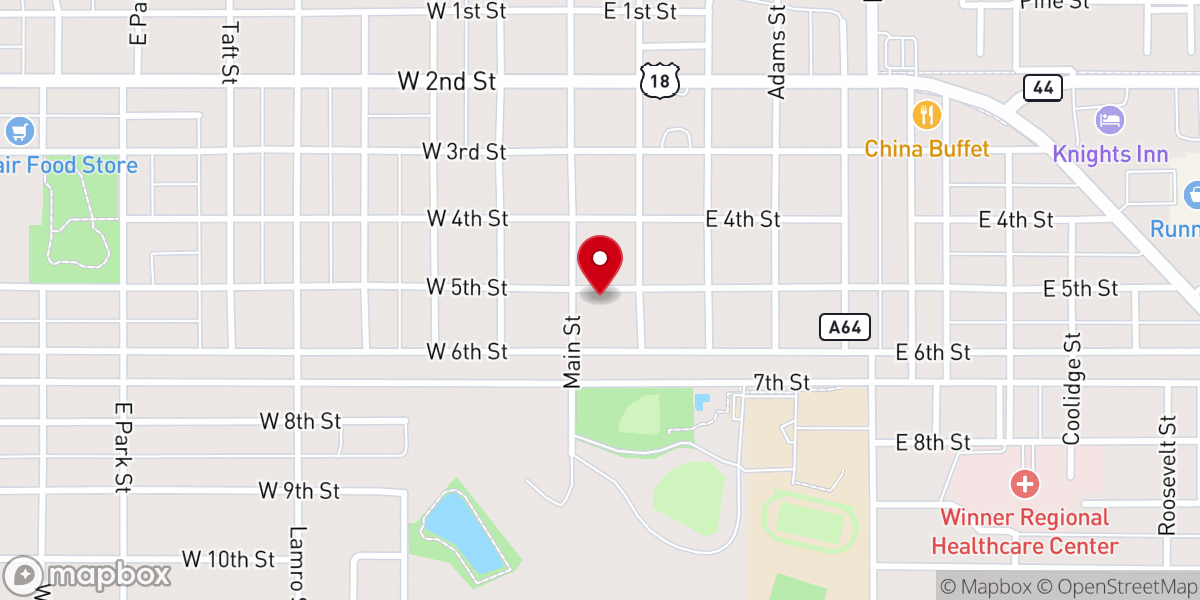 Map showing location of Assembly of God Church