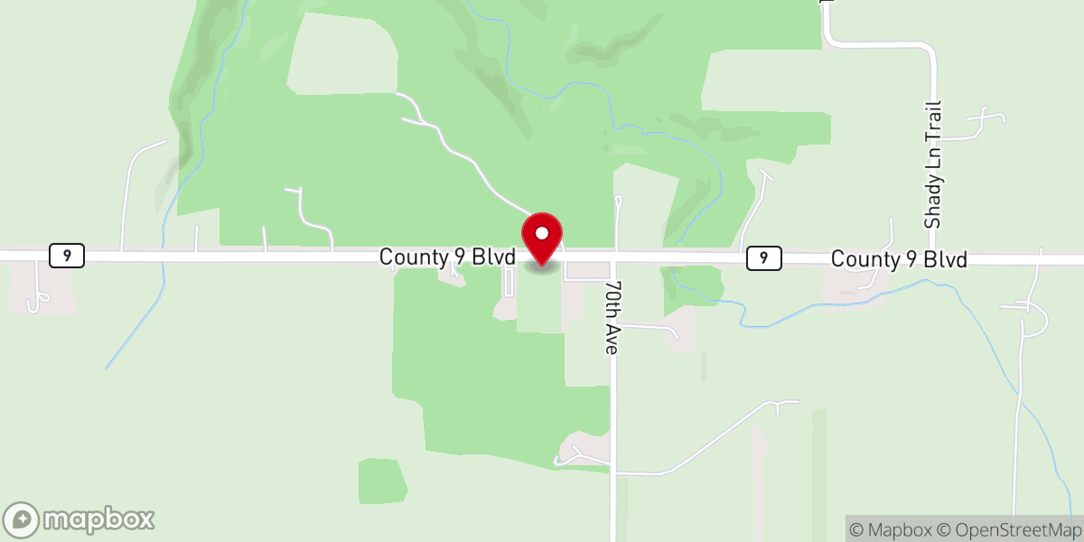 Map showing location of Urland Lutheran Church