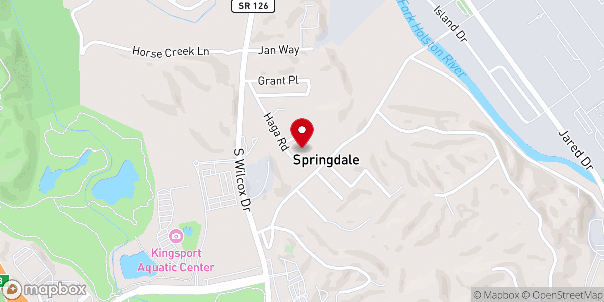 Map showing location of Springdale Baptist Church
