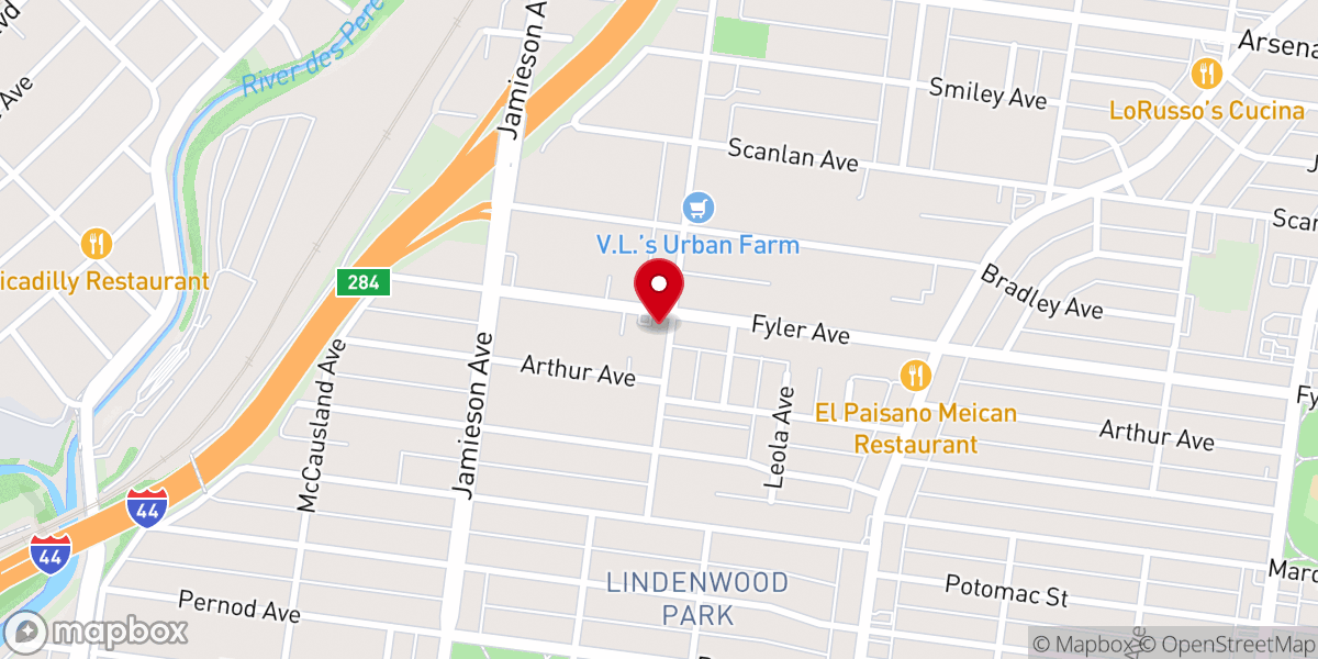 Map showing location of Timothy Evangelical Lutheran Church