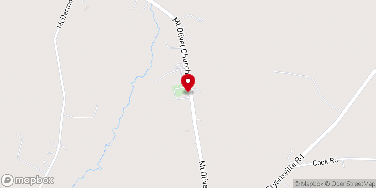 Map showing location of Mt. Olivet United Methodist Church