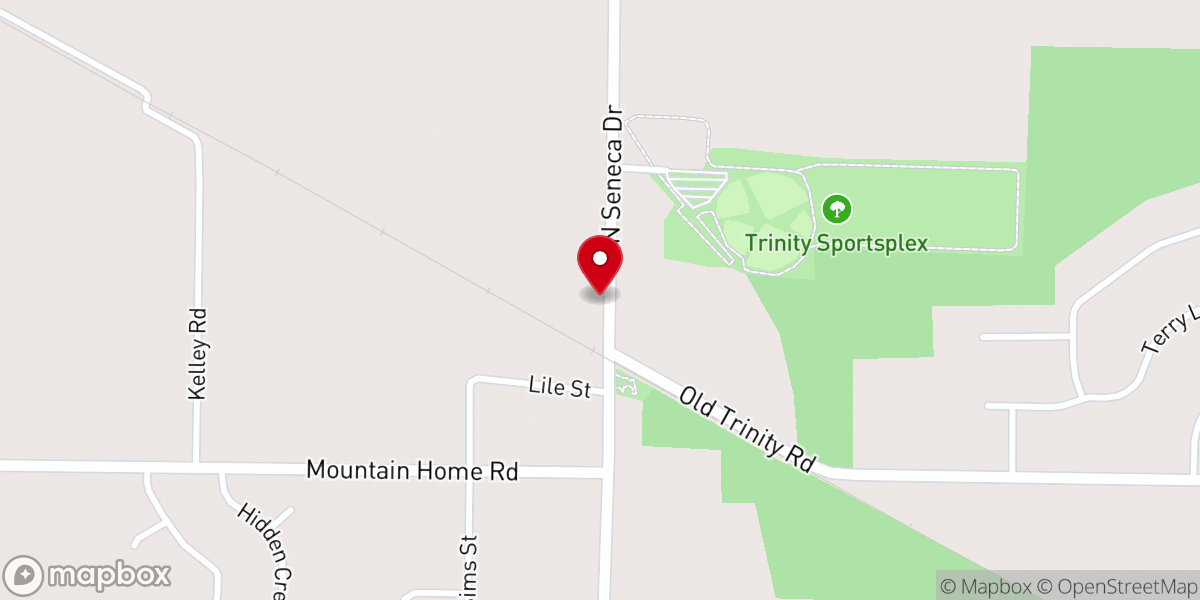 Map showing location of Church of Christ at Trinity
