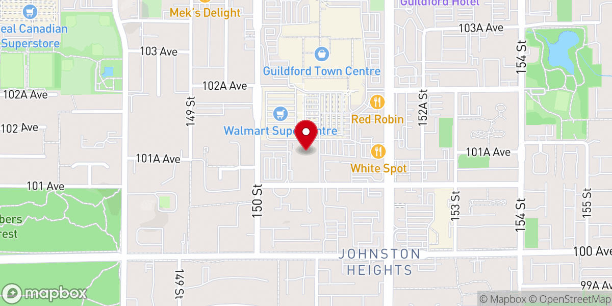 Map showing location of Broadway Church - Surrey Campus