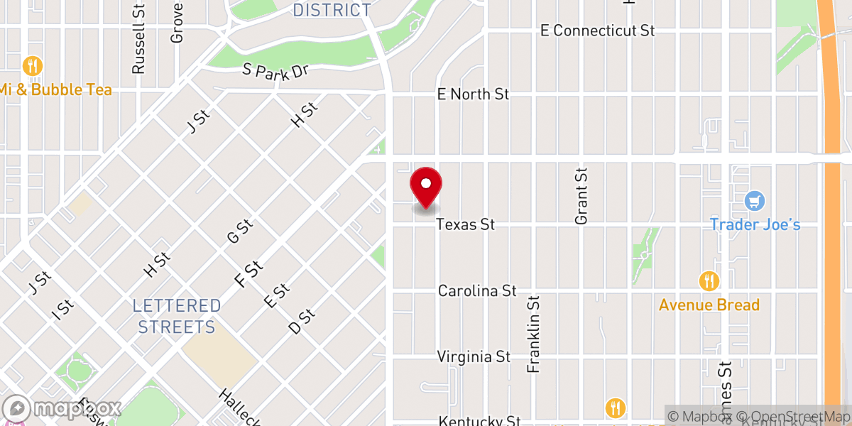 Map showing location of Trinity Lutheran Church