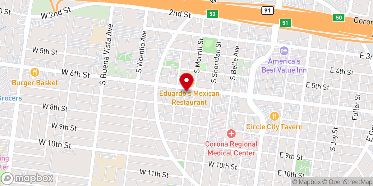 Map showing location of Victory Outreach Church Of Corona