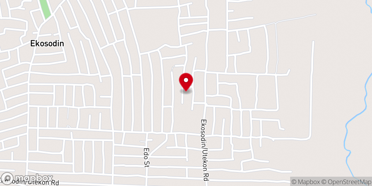 Map showing location of St. Alphonsus Catholic church, Ekosodin.