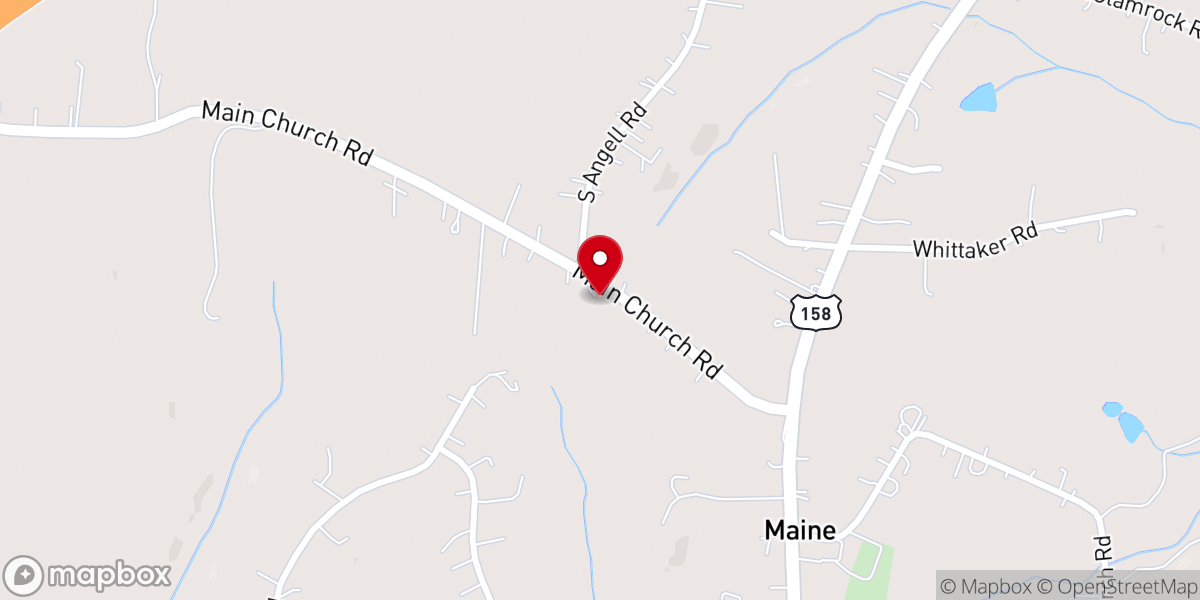 Map showing location of Mainville Church