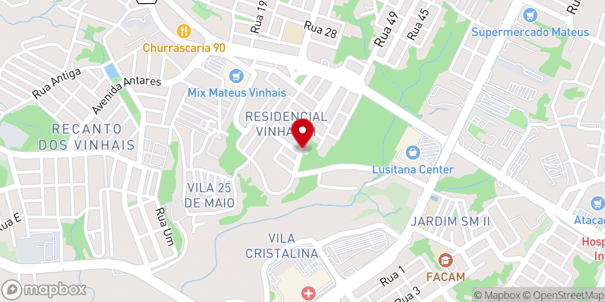 Map showing location of Igreja Batista Nacional do Vinhais