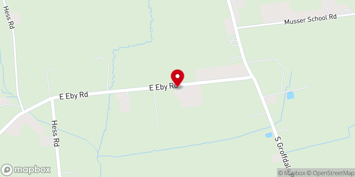 Map showing location of Leola Mennonite Church